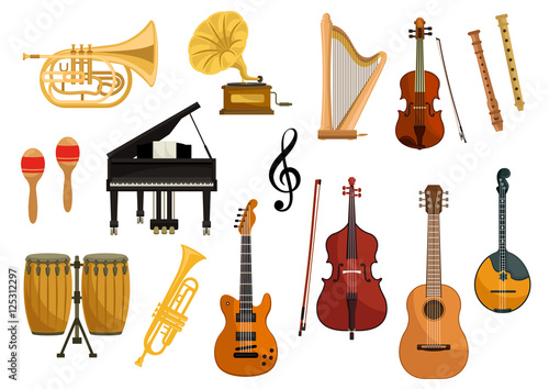 Vector icons of musical instruments