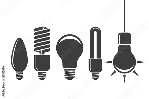 Isolated light bulbs on white background