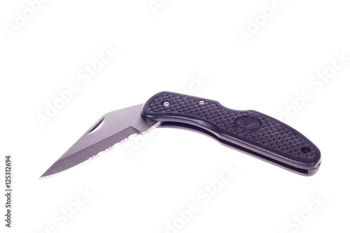 military Pocket knife isolated on a white background;