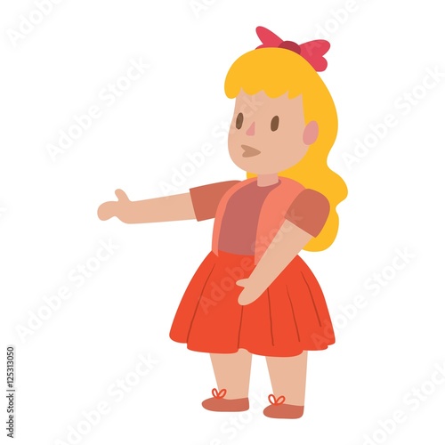 Doll girl toy vector character