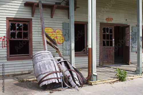 Abandoned Six Flags New Orleans - destroyed by Hurricane Katrina in 2005 photo