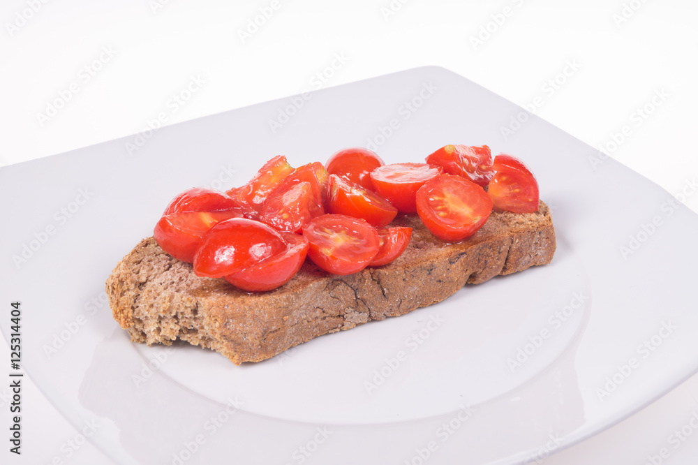Tomato bruschetta with tomatoes and oil, garlic Bread Tomato bruschetta with tomatoes and oil, garlic Bread