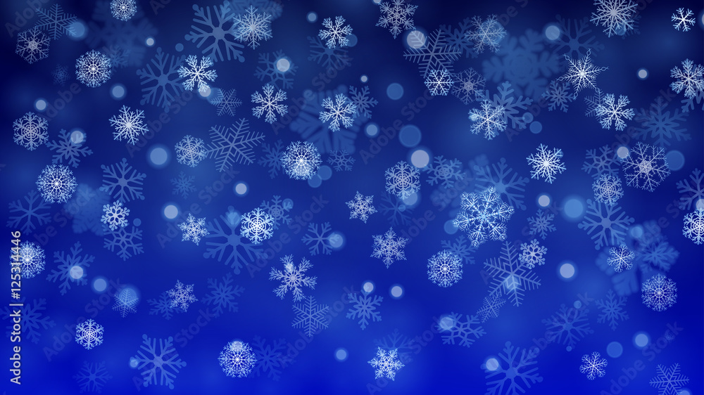 Christmas background of falling snowflakes Christmas background of falling snowflakes