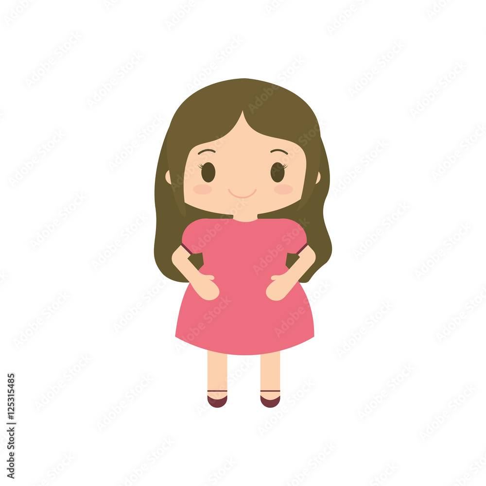 happy girl character avatar vector illustration design