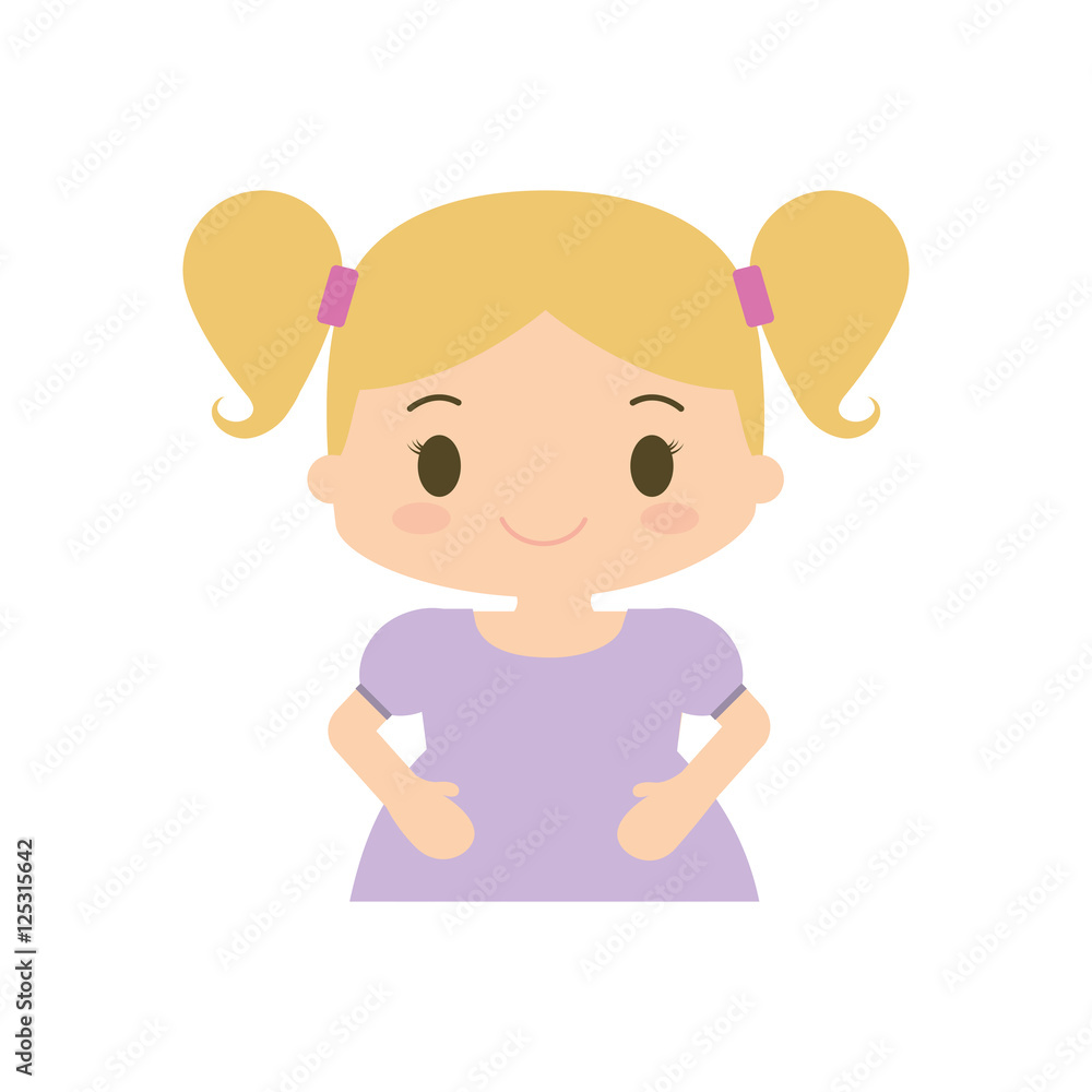 happy girl character avatar vector illustration design