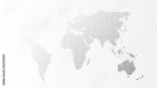 Blank Grey Abstract World Map Template