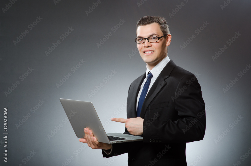 Man with laptop in business concept Man with laptop in business concept