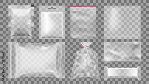 Big Set Of Transparent Empty Plastic Packaging