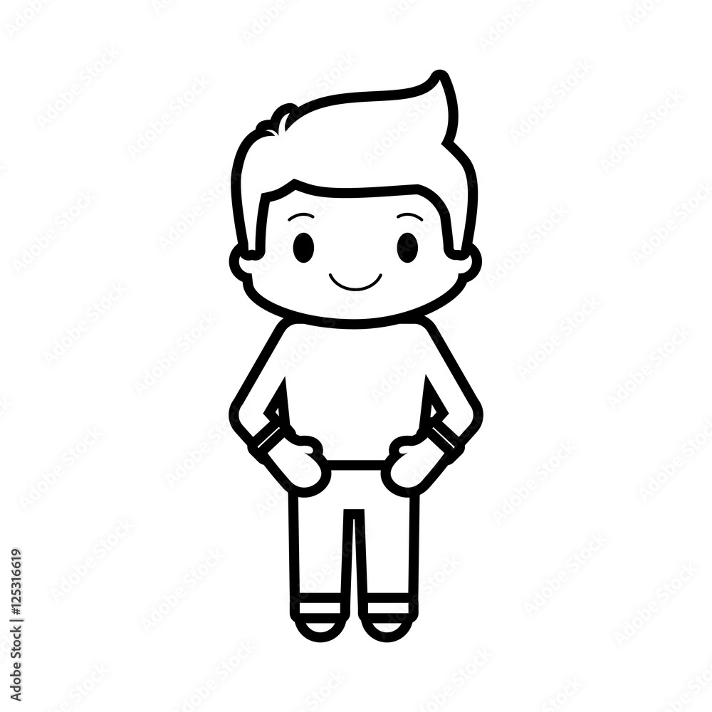 happy boy character avatar vector illustration design