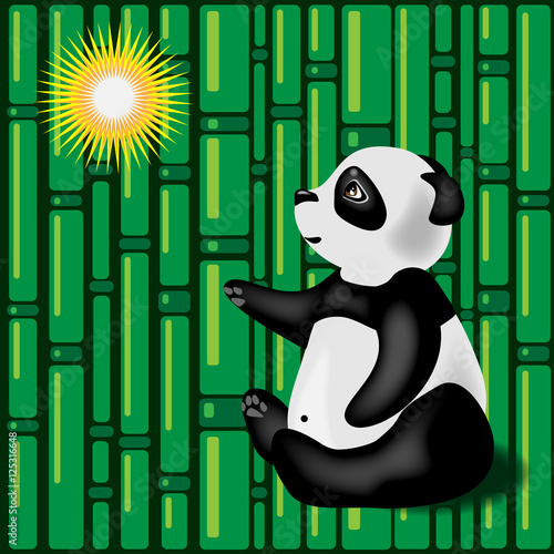Fototapeta Naklejka Na Ścianę i Meble -  Giant panda and the Sun