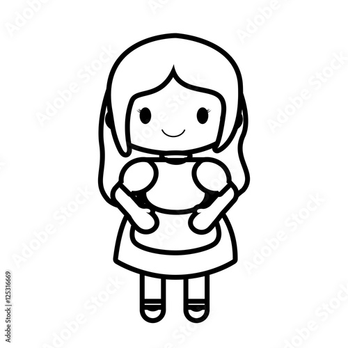 happy girl character avatar vector illustration design