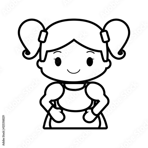 happy girl character avatar vector illustration design