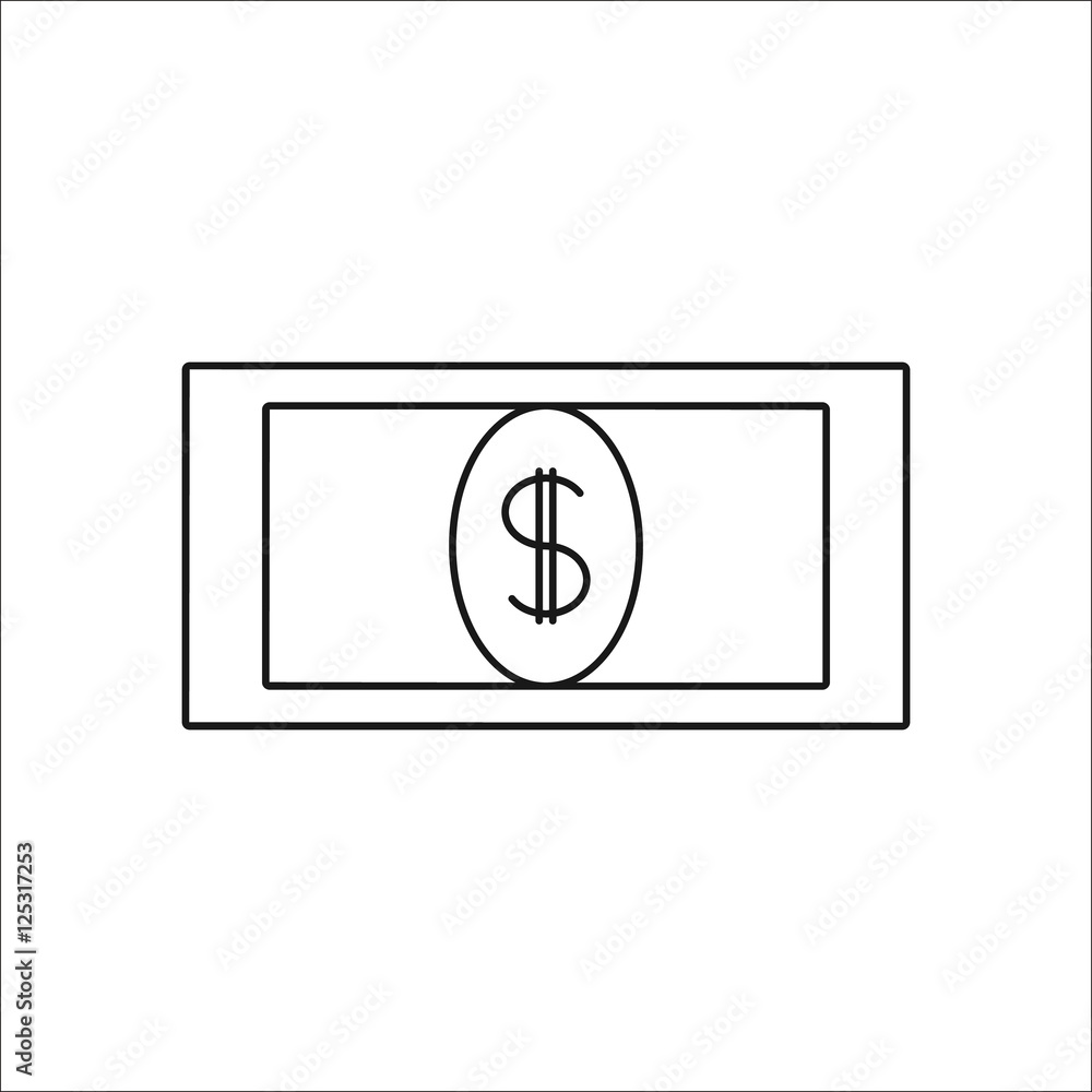 Dollar symbol line icon on background Dollar symbol line icon on background