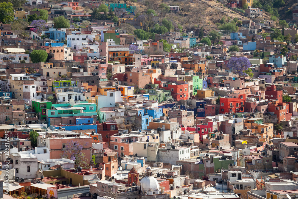 Colorful Buildings of Guanajuato City in Mexico