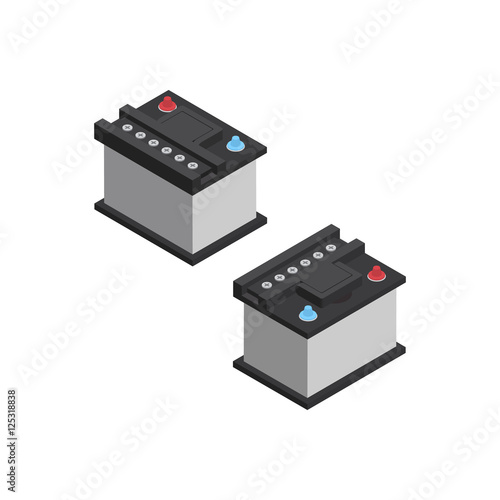 car battery Isolated Isometric Vector Illustration