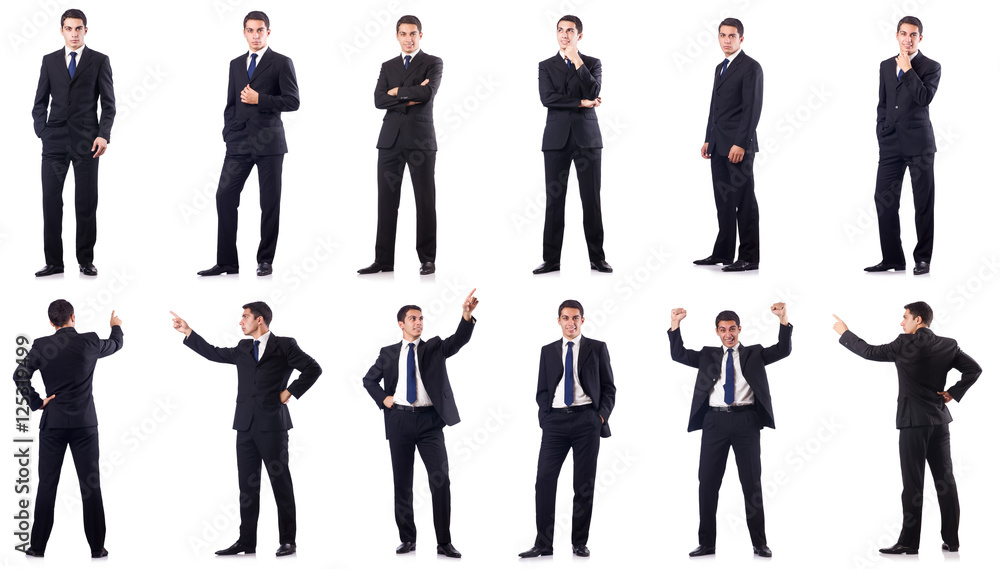 Collage of businessman isolated on white Collage of businessman isolated on white
