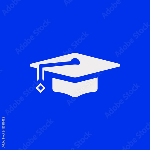 Graduation cap icon stock vector illustration flat design