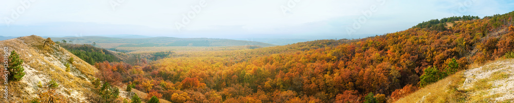 Colorful panorama landscape in autumn