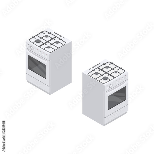 gas stove Isolated Isometric Vector Illustration