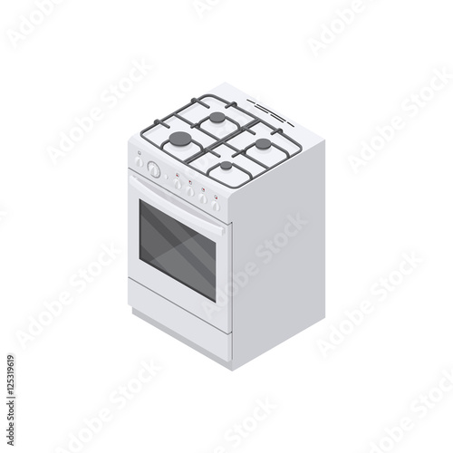 gas stove Isolated Isometric Vector Illustration