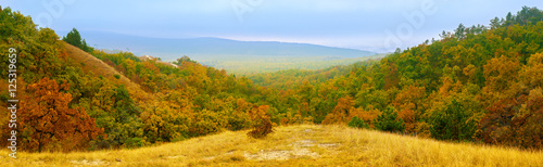 Colorful panorama landscape in autumn