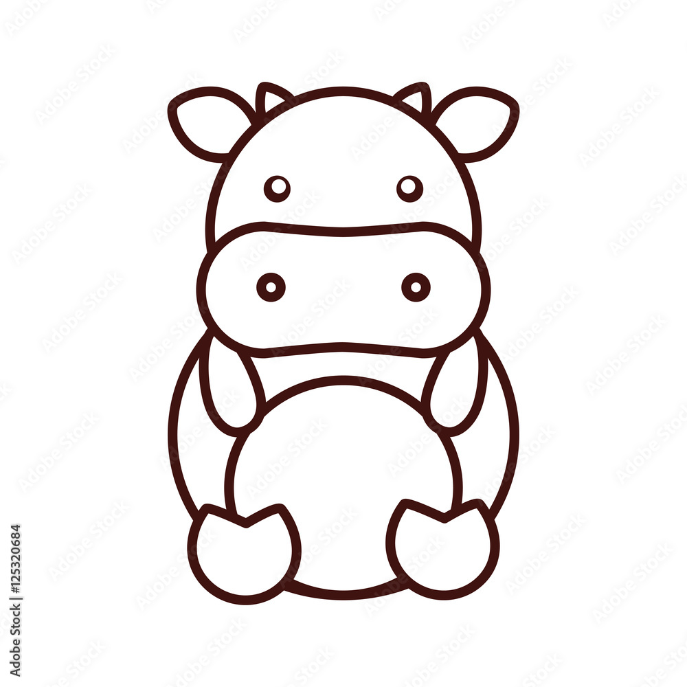 cute cow kawaii style vector illustration design