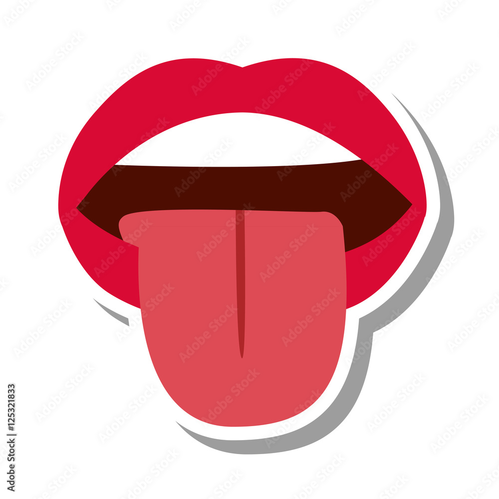mouth with his tongue hanging out vector illustration design mouth with his tongue hanging out vector illustration design