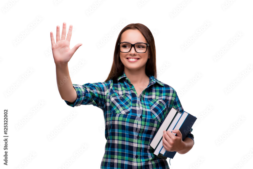 Young student isolated on the white background Young student isolated on the white background