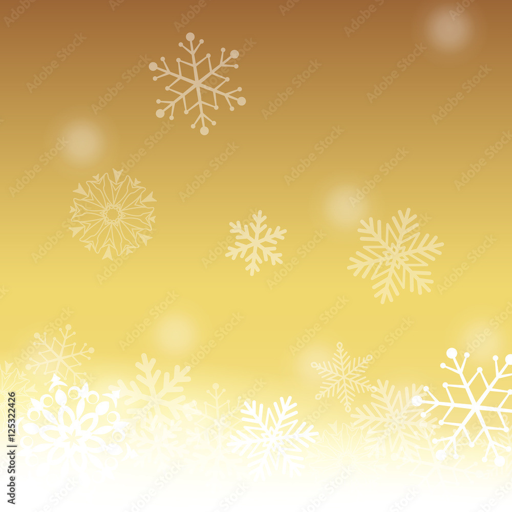 Gold and white snowflake background Gold and white snowflake background