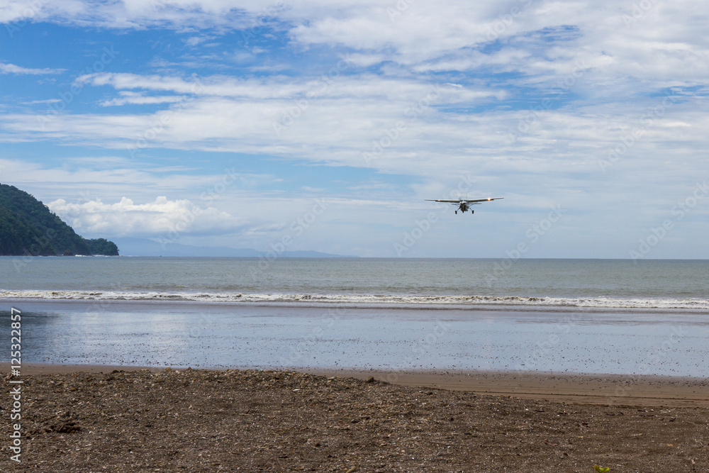 flying to the beach