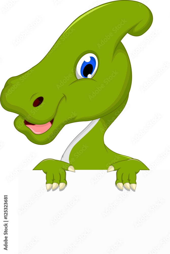 dinosaur cartoon with blank sign dinosaur cartoon with blank sign