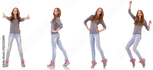 Young woman isolated on the white background photo