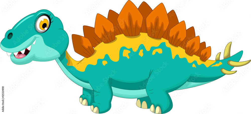 Naklejka premium funny stegosaurus cartoon