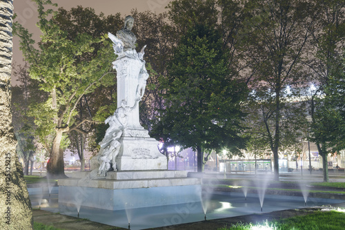 Dona Casilda de Iturrizar park at night, in Bilbao, Biscay, Basque Country, Spain. Long exposure shot.