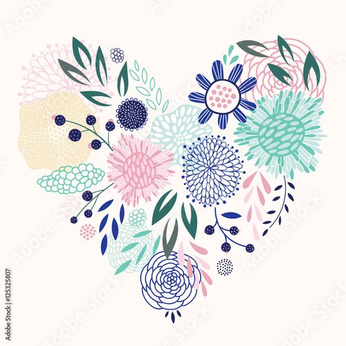 Floral heart. Vector illustration