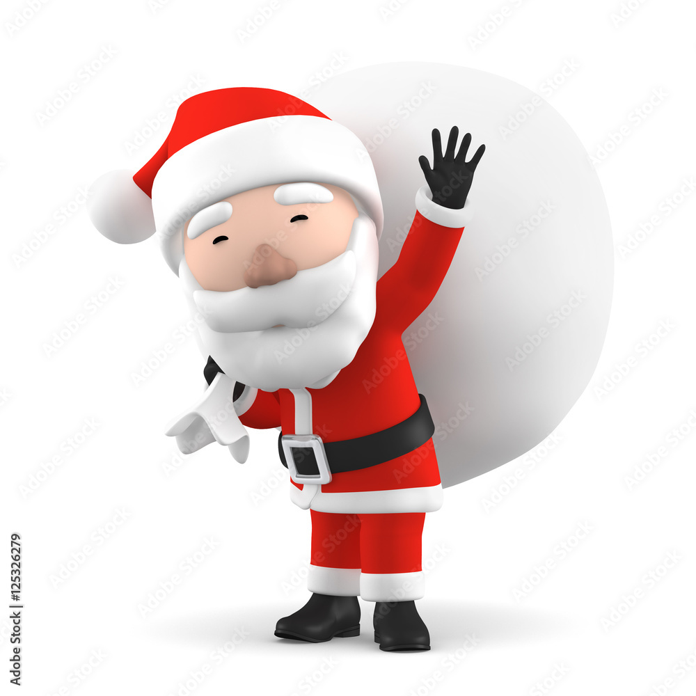 3D Render of Santa Claus, happy christmas icon, funny cartoon Christmas Grandpa, decorations for Christmas greetings card, web, advert. Kind model, symbol isolated on white background 3D Render of Santa Claus, happy christmas icon, funny cartoon Christmas Grandpa, decorations for Christmas greetings card, web, advert. Kind model, symbol isolated on white background