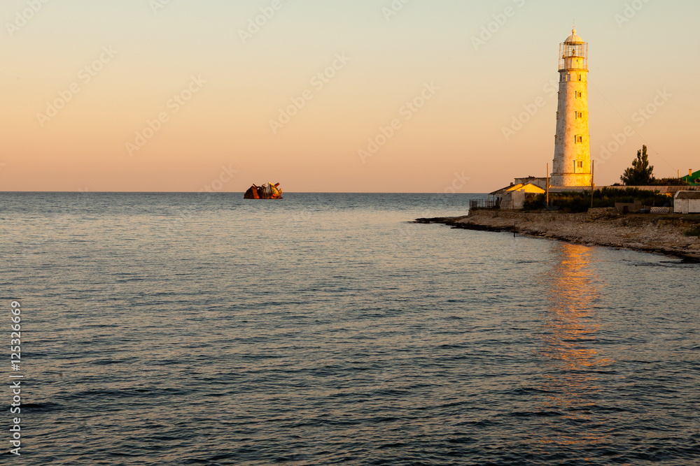 Lighthouse and the wreck