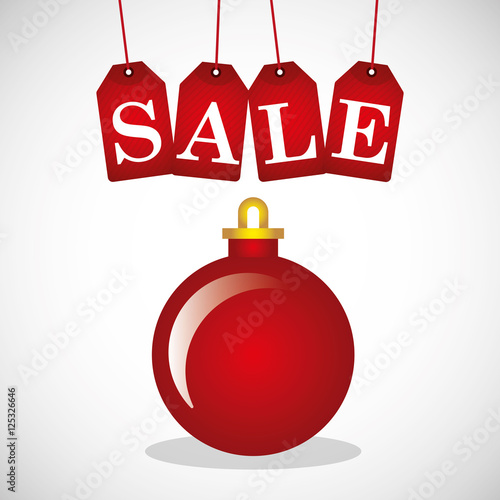 merry christmas sale happy holiday vector illustration design