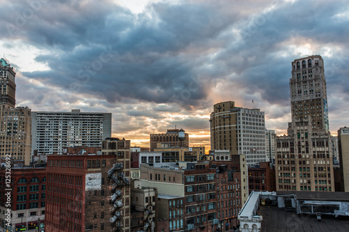HDR Detroit The Motor City at Sunset