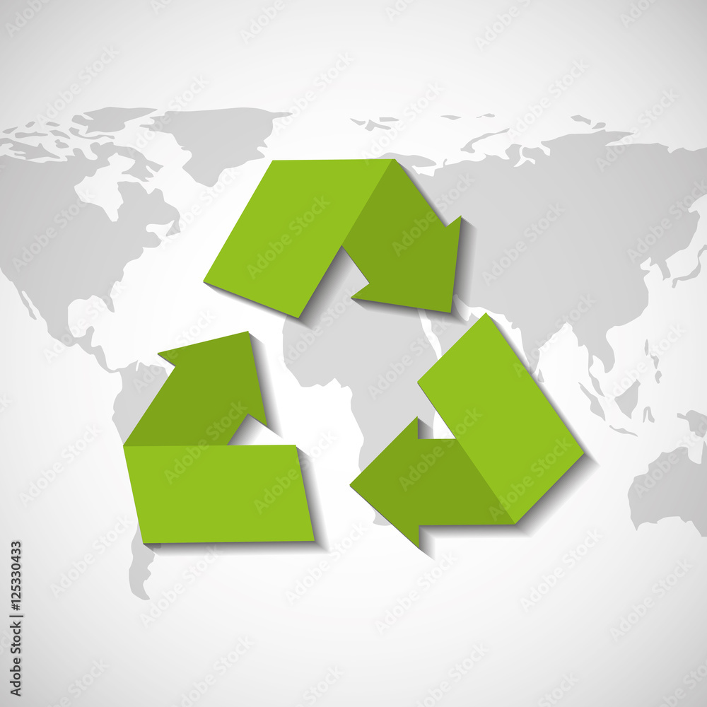 Fototapeta premium recycle arrows symbol ecology vector illustration design