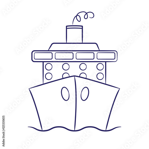 Hand drawn cruise ship in vector format.