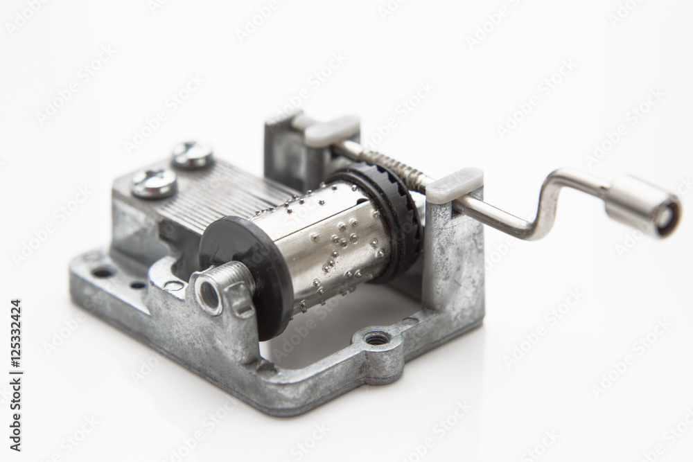 Music mechanism for music box DIY. Hand cranked music box, a melody toy. Music mechanism for music box DIY. Hand cranked music box, a melody toy.