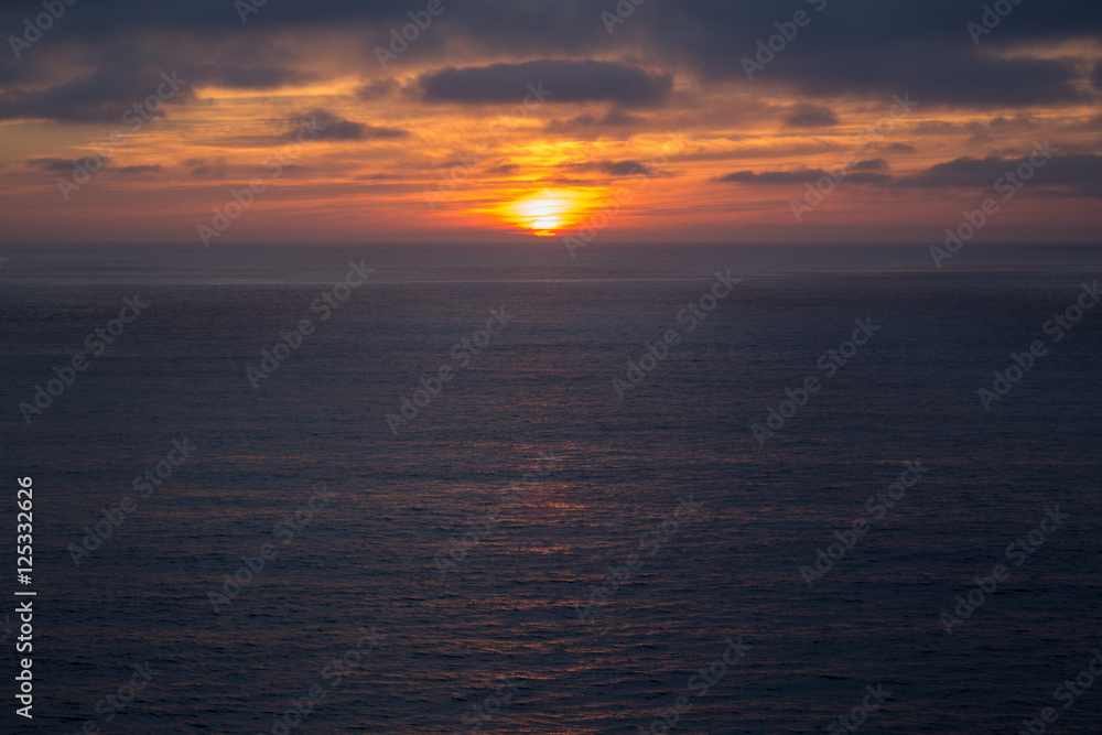 Sunset in California cloudy sky Orange Horizon 