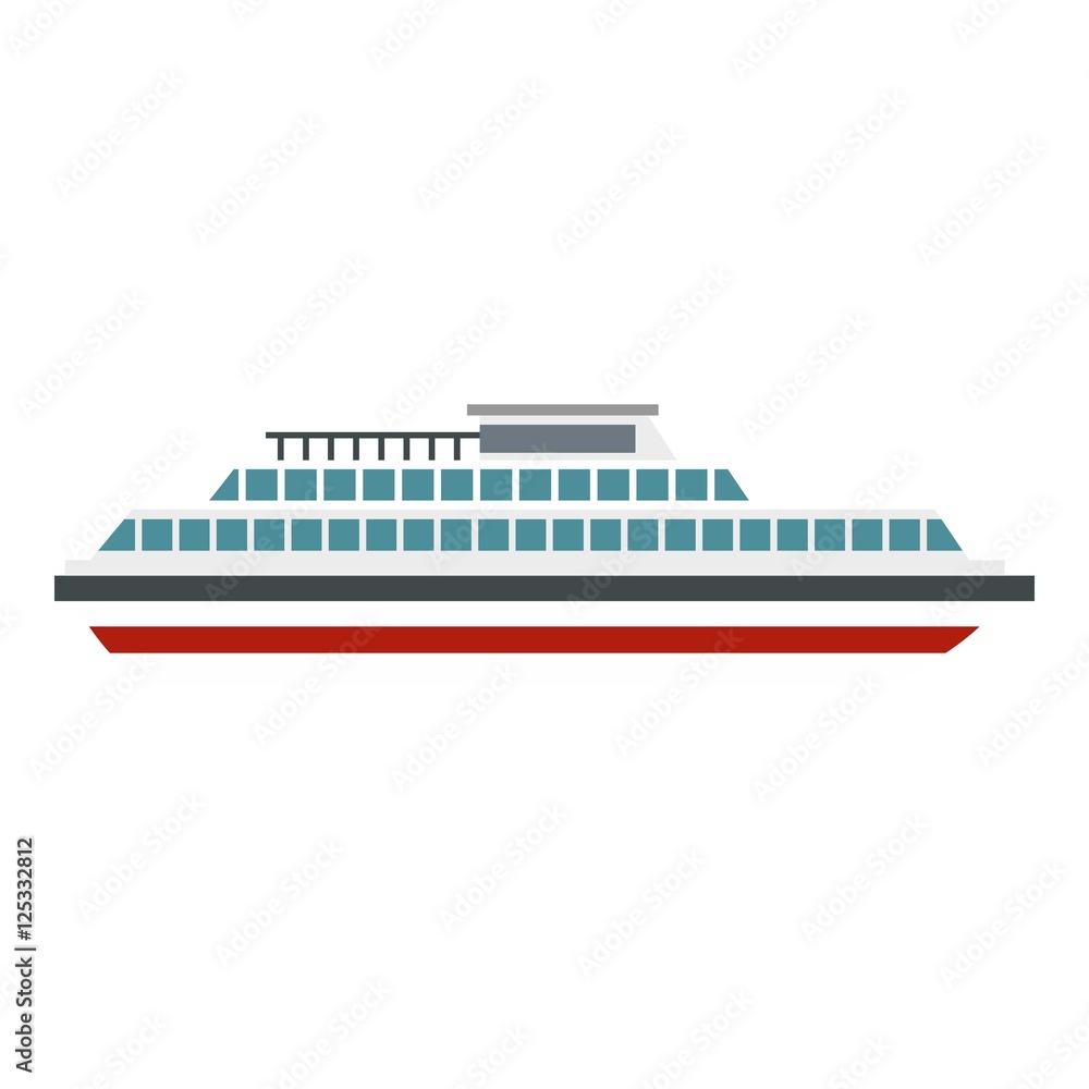 Steamship icon. Flat illustration of steamship vector icon for web