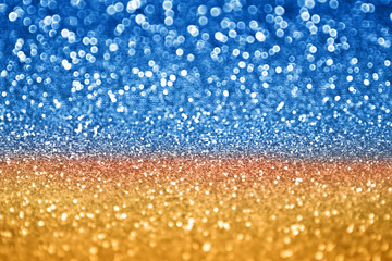 Abstract glitz and glam blue gold sparkle background for Hanukkah, Chanukah or Christmas