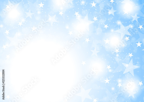 Blue shiny sparkling stars abstract background