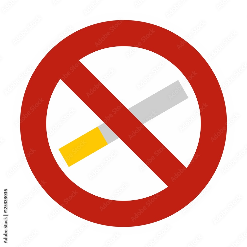 No smoking icon. Flat illustration of no smoking vector icon for web No smoking icon. Flat illustration of no smoking vector icon for web