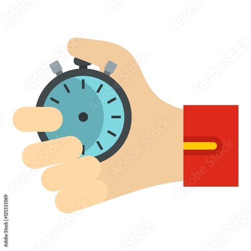 Stopwatch icon. Flat illustration of stopwatch vector icon for web