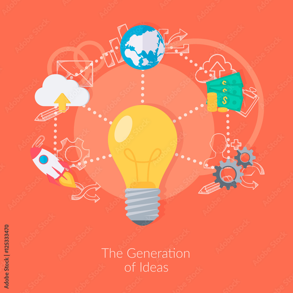 Light bulb and concent symbols. Light bulb and concent symbols.