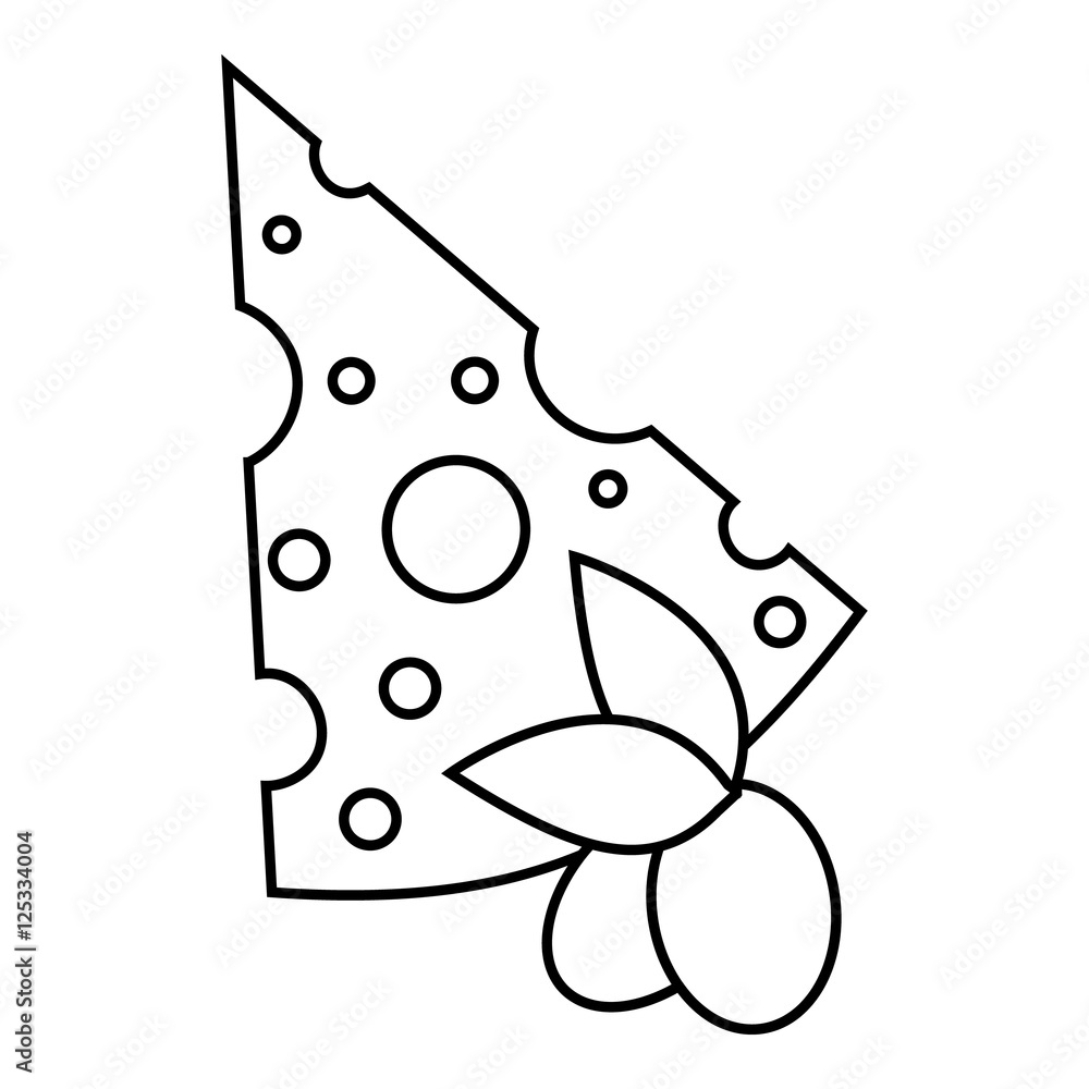Cheese and olives icon. Outline illustration of cheese and olives vector icon for web Cheese and olives icon. Outline illustration of cheese and olives vector icon for web